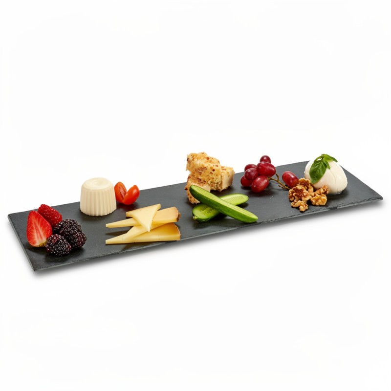 Platou Dreptunghiular din Ardezie Neagra 50 x 15 cm