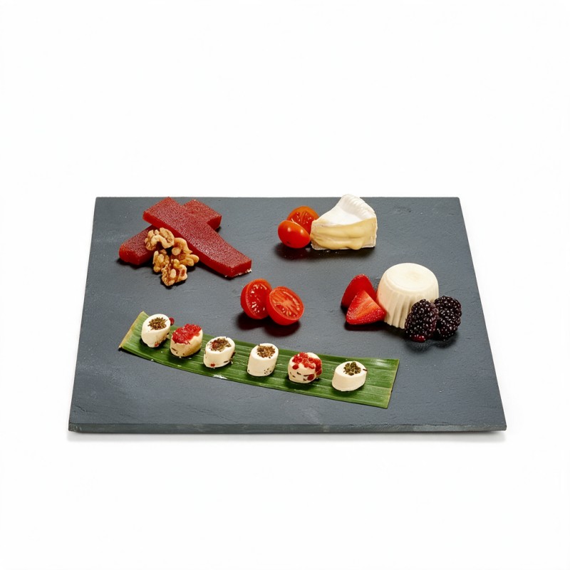 Platou Patrat din Ardezie Neagra 30 x 30 cm
