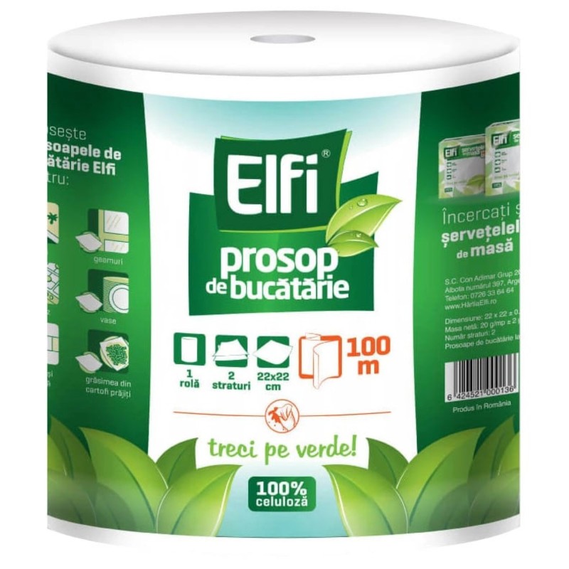Prosop de bucatarie Elfi, 2 straturi, 100 m