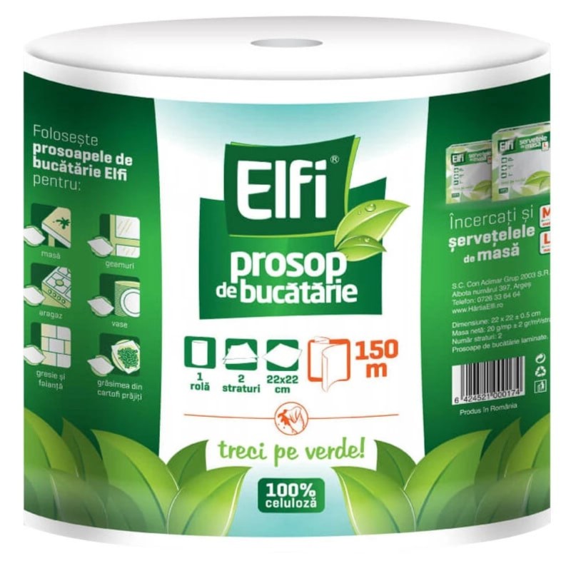 Prosop de bucatarie Elfi, 2 straturi, 150 m