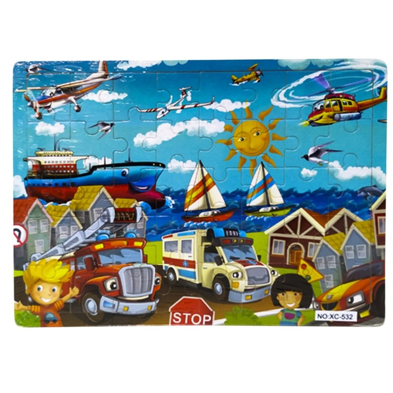 Puzzle, lemn, 40 piese, Zi cu soare