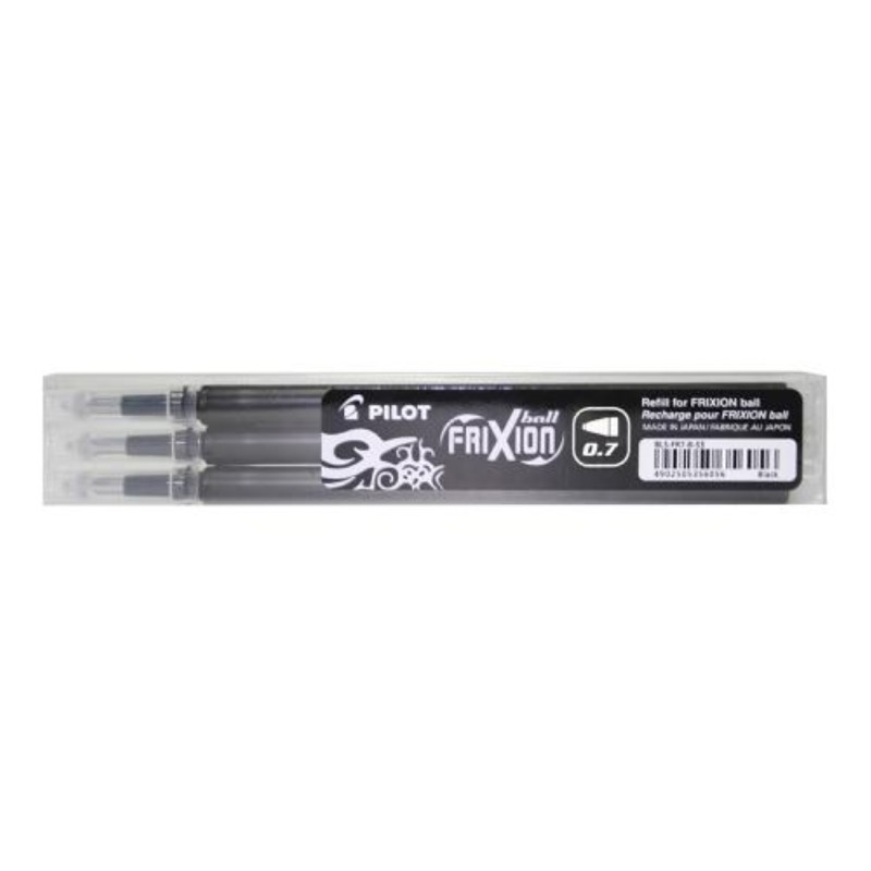 Rezerve roller Pilot Frixion, 0.7 mm, negru, 3 buc/set