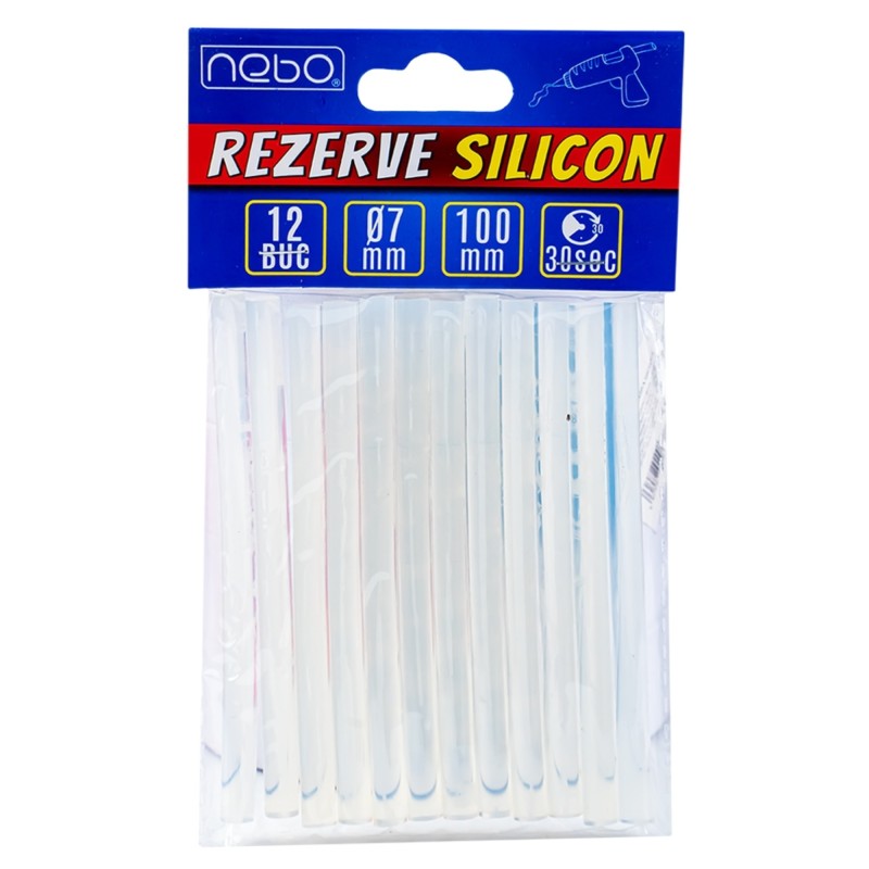 Rezerve silicon, 0.7 x 10 cm, Nebo, 6 buc/set