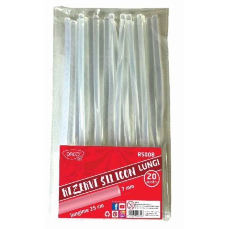 Rezerve silicon Daco, 7 mm x 25 cm, 20 buc/set