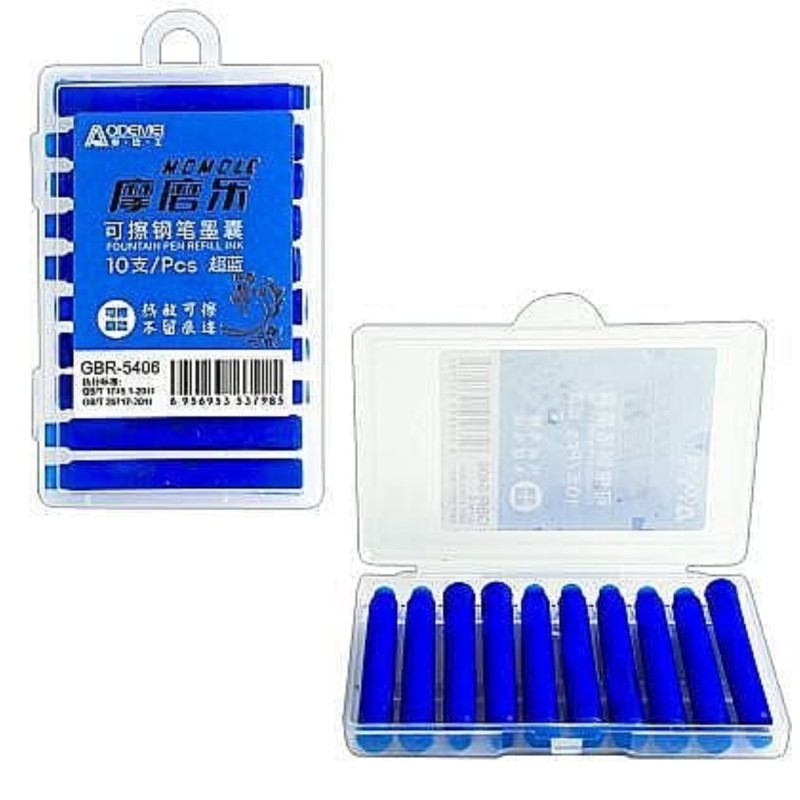 Rezerve stilou, cerneala termosensibila, albastru, 10 buc/set