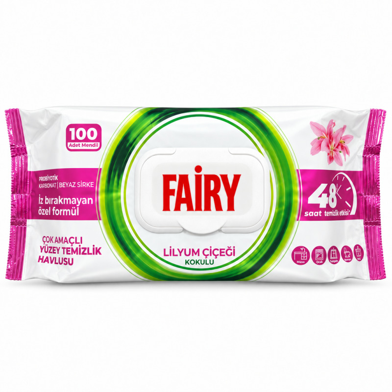 Servetele Umede pentru Curatarea Suprafetelor Fairy, Crin, 100 Bucati