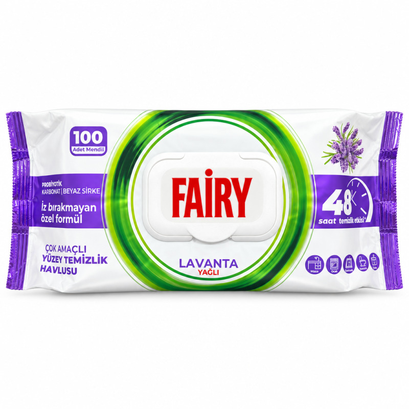 Servetele Umede pentru Curatarea Suprafetelor Fairy, Lavanda, 100 Bucati