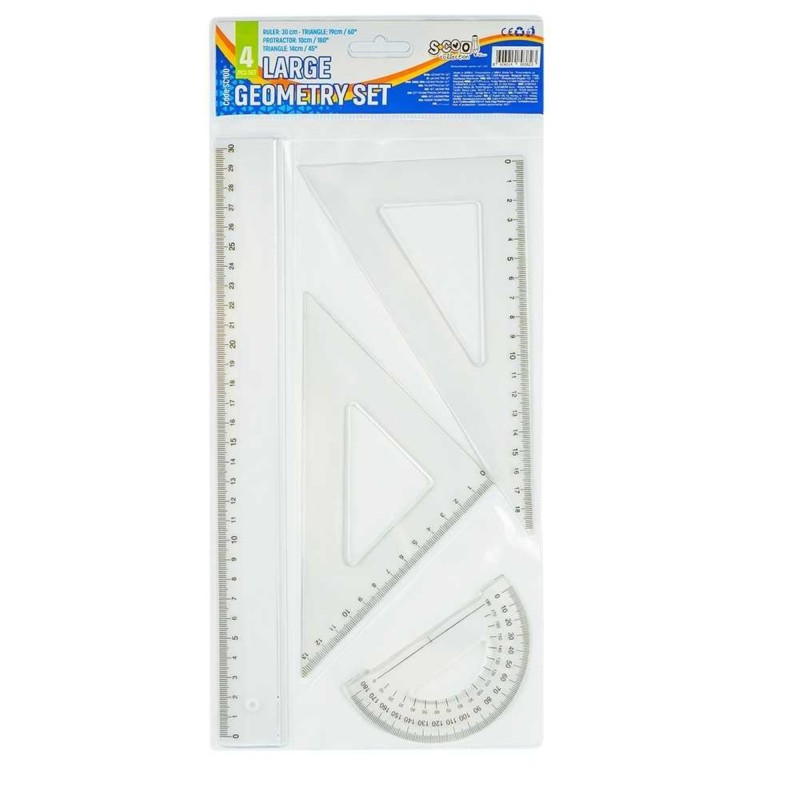 Set geometrie, 30 cm, 4 piese, S-COOL