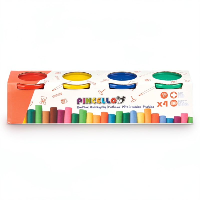 Set Plastilina Pincello, 4 Culori x 100 g