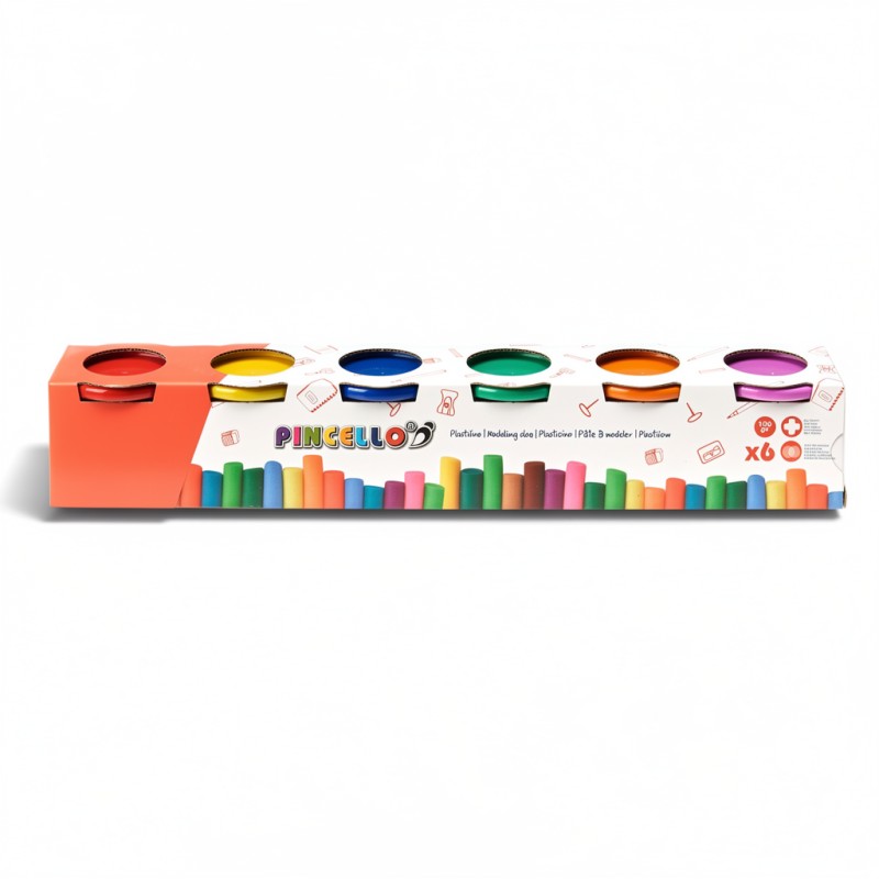 Set Plastilina Pincello, 6 Culori x 100 g