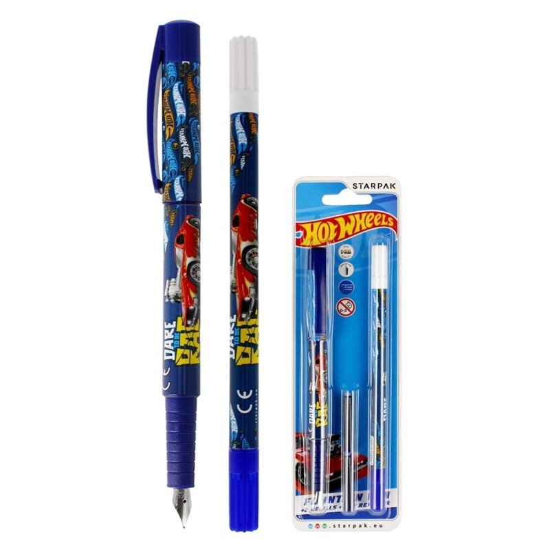 Set Stilou Starpak cu 2 Rezerve si Pic Corector, Colectia Hot Wheels